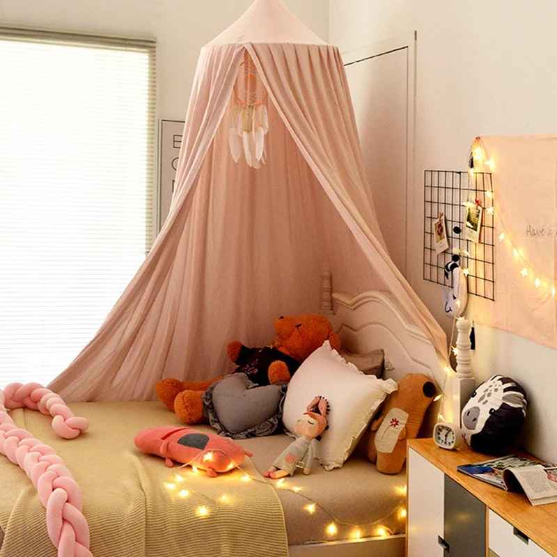Ciel de lit bébé | Voilage doux rose pour créer un cocon féerique