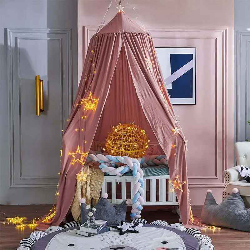 Ciel de lit bébé | Voilage doux rose pour créer un cocon féerique