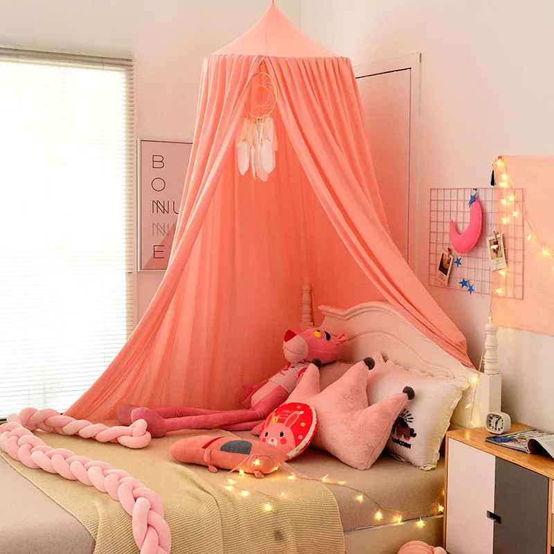 Ciel de lit bébé | Voilage doux rose pour créer un cocon féerique - Mes Essentiels Bébé
