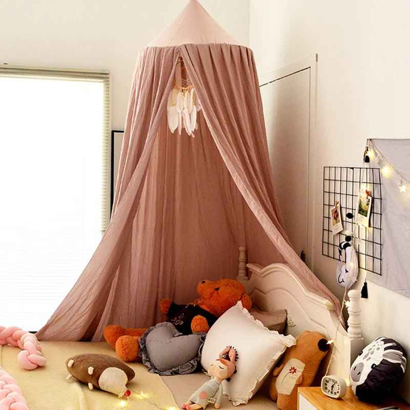 Ciel de lit bébé | Voilage doux rose pour créer un cocon féerique - Mes Essentiels Bébé