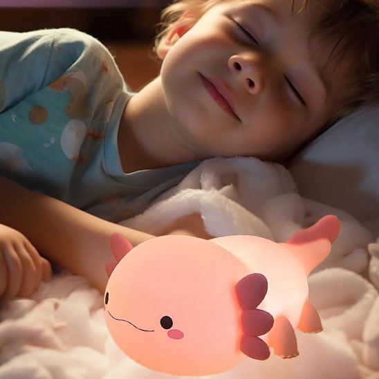 Veilleuse bébé Axolotl lumineuse pour enfants