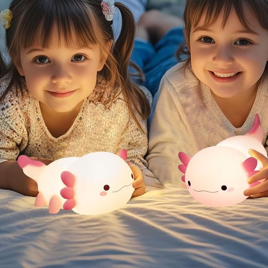Veilleuse Axolotl portable rechargeable USB pour bébé