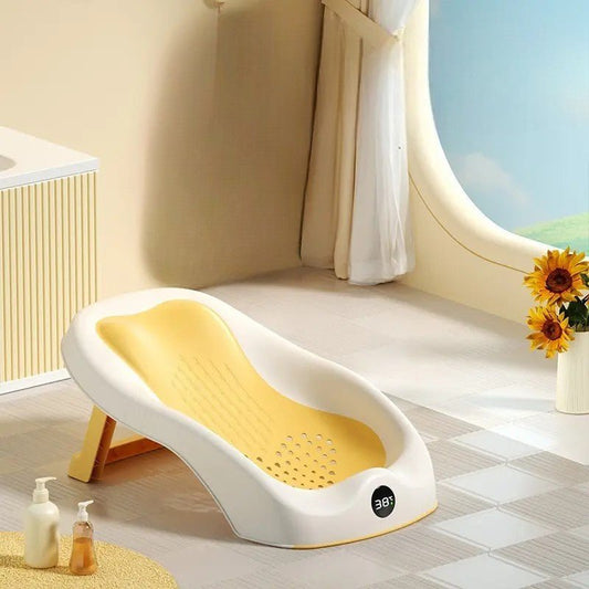 Baignoire bébé - SmartFoldBabyTub™ - Jaune - Mes Essentiels Bébé