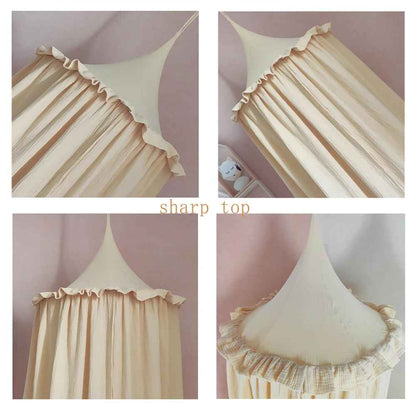 ciel de lit bébé protection moustique en mousseline de coton aérée