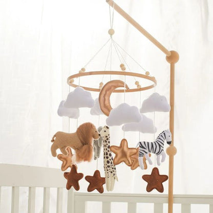 mobile bébé cadeau de naissance savane poétique et fait main