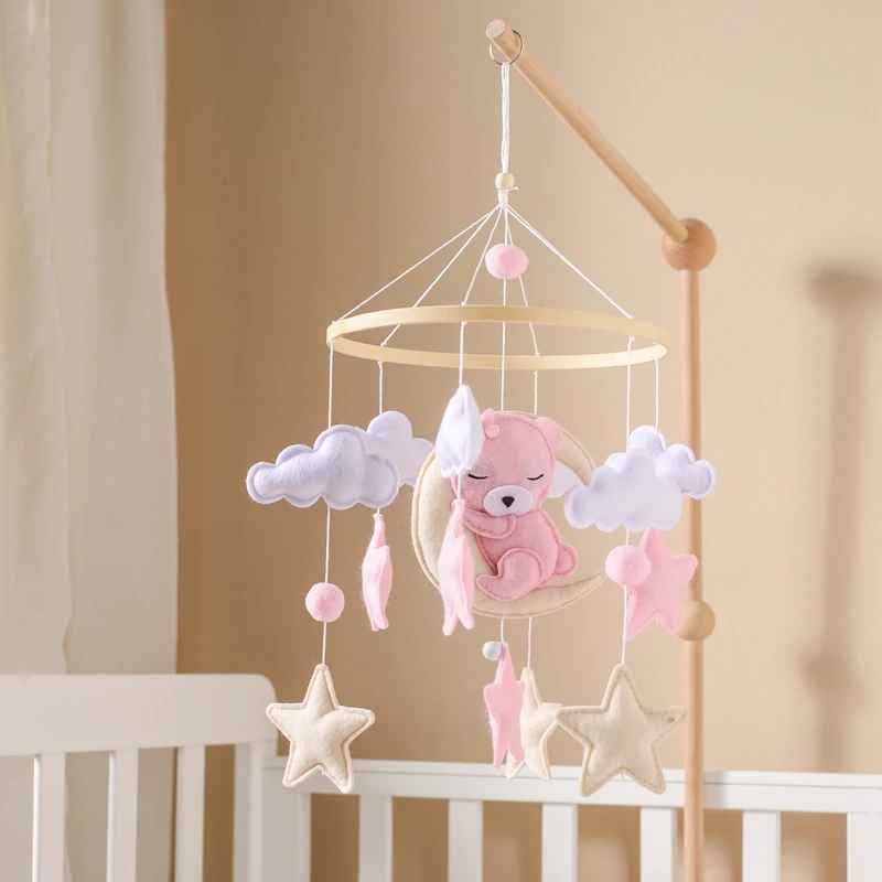 Mobile bébé | Ours sur la Lune Rose - Mes Essentiels Bébé