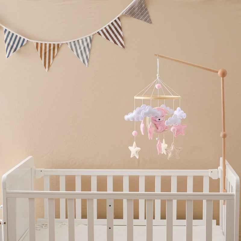 Mobile bébé | Ours sur la Lune Rose - Mes Essentiels Bébé