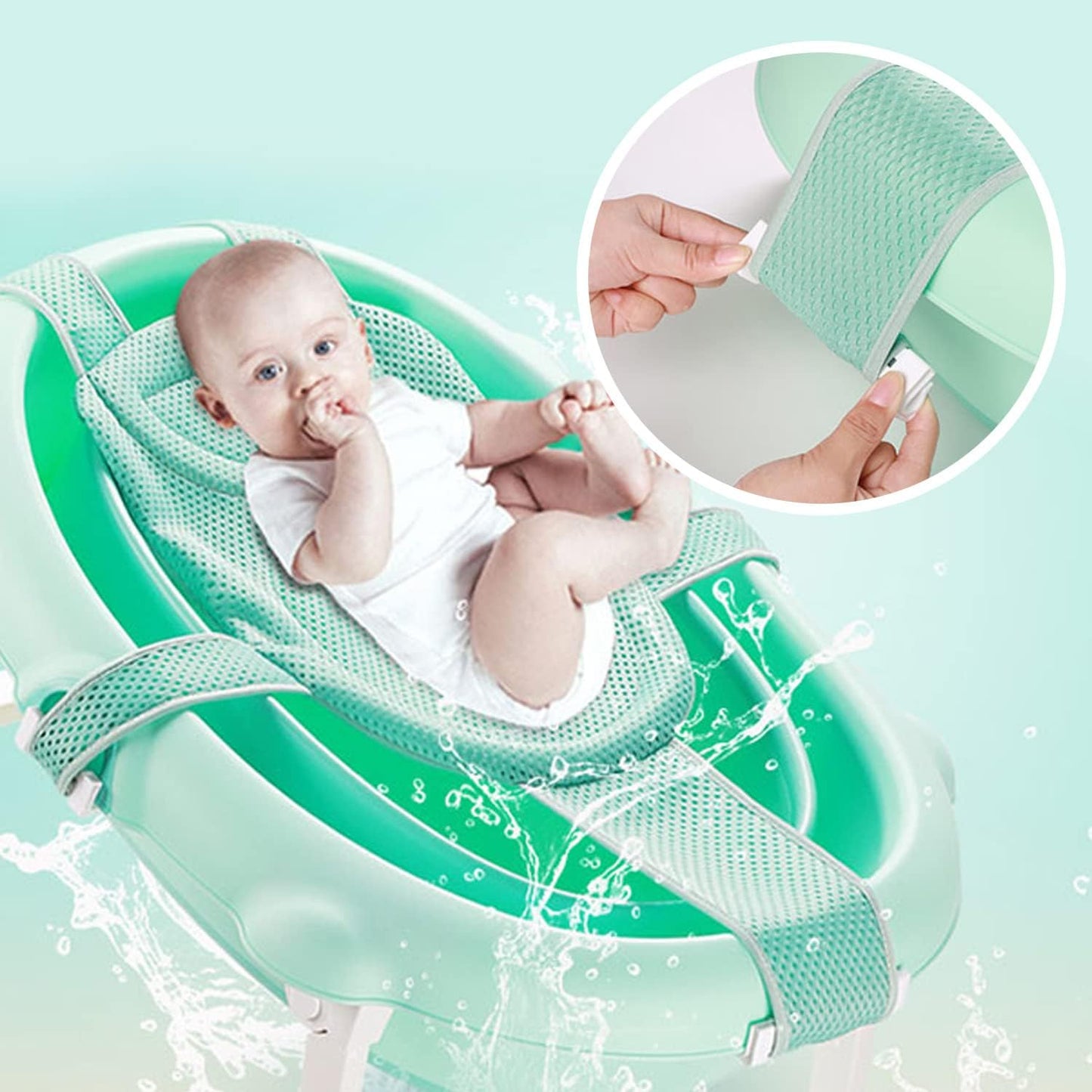 Transat de Bain Bébé - BabyBathMeshSupport™ - Vert - Mes Essentiels Bébé